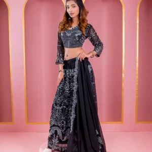 রেডিমেড লেহেঙ্গা জর্জেট এমব্রয়ডারি পার্টি ড্রেস