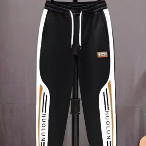 Black Cargo Stripe Sweatpants Joggers