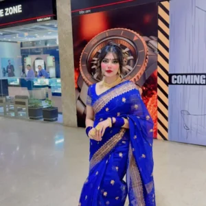 Semi Moslin Sharee with Blouse Piece