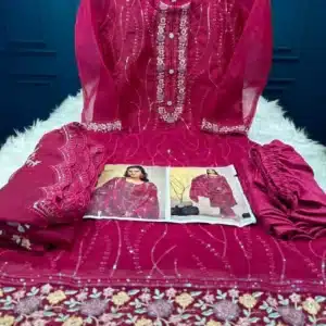 Pakistani White Gold Jorjet Three Peace